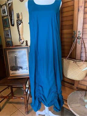 Teal Maxi Scoop Neck Sleeveless Dress